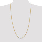 14K Yellow Gold Solid Rope Chain Necklace 2.25mm