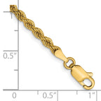 Rope Chain in 14K Yellow Gold, Bracelet to Necklace Lengths, 2.25mm - Sophia Jewelers