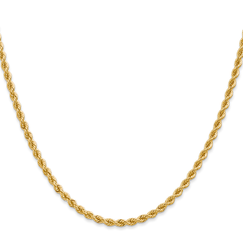 2.75mm 14K Yellow Gold Solid Rope Chain - Sophia Jewelers