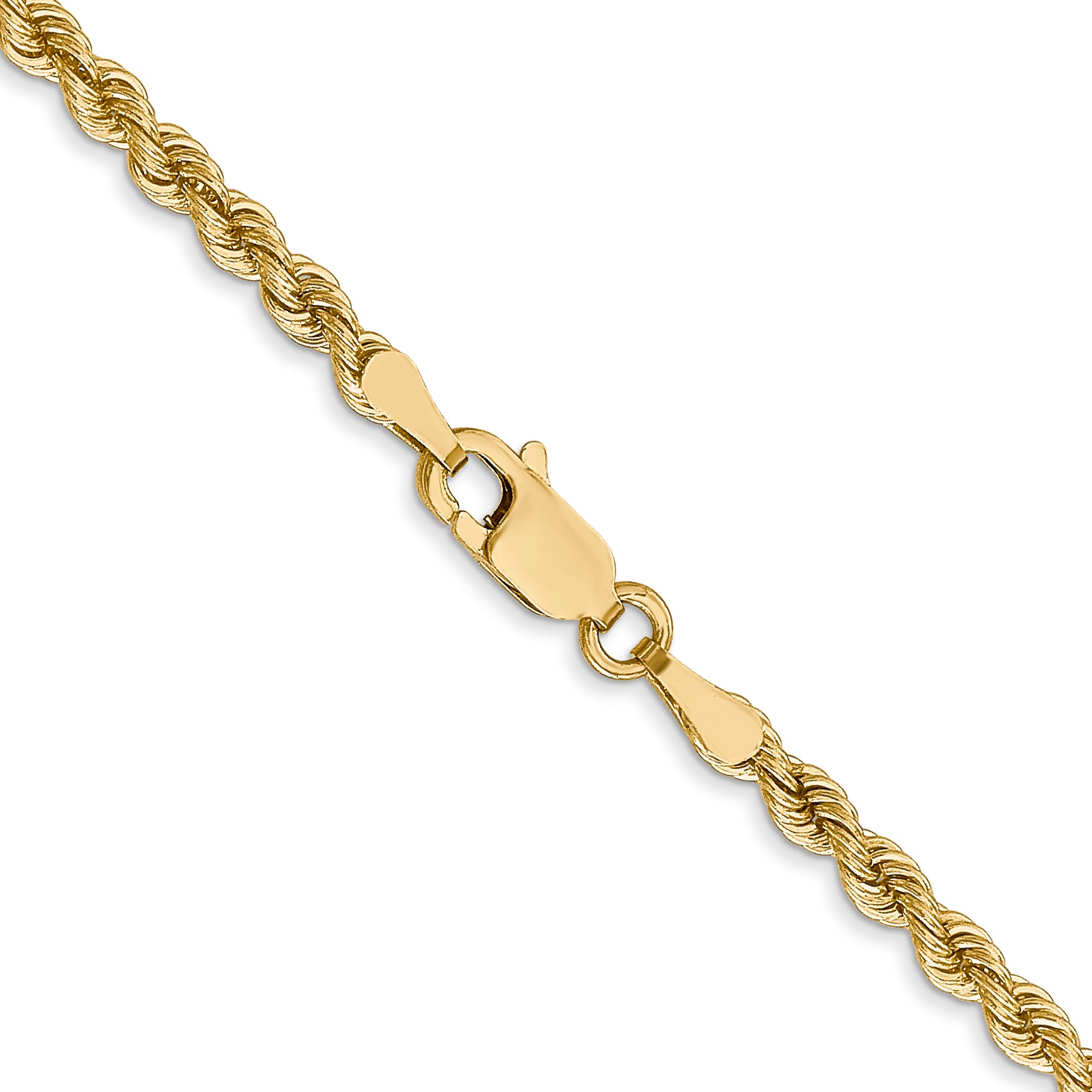 2.75mm 14K Yellow Gold Solid Rope Chain Secondary image