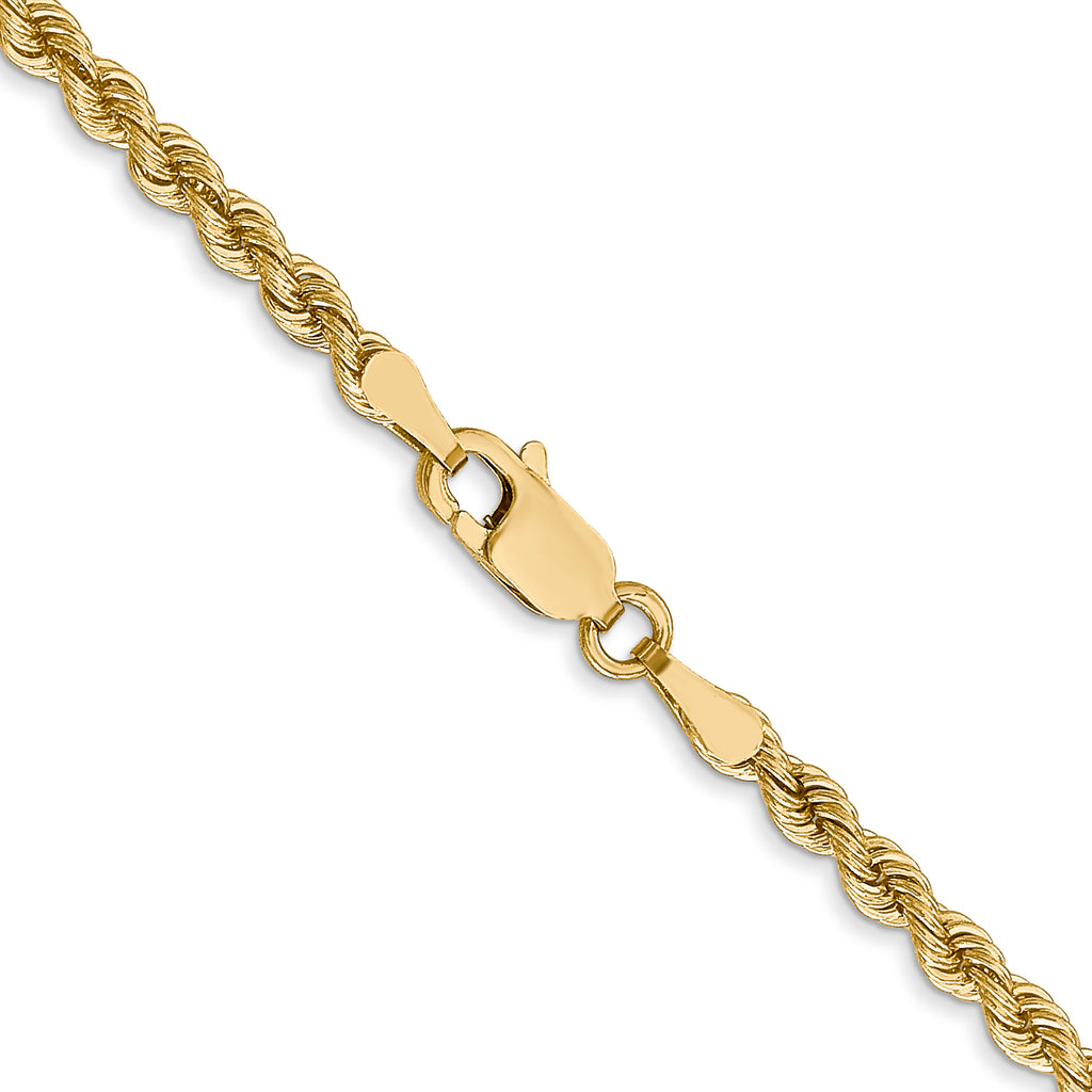 2.75mm 14K Yellow Gold Solid Rope Chain - Sophia Jewelers