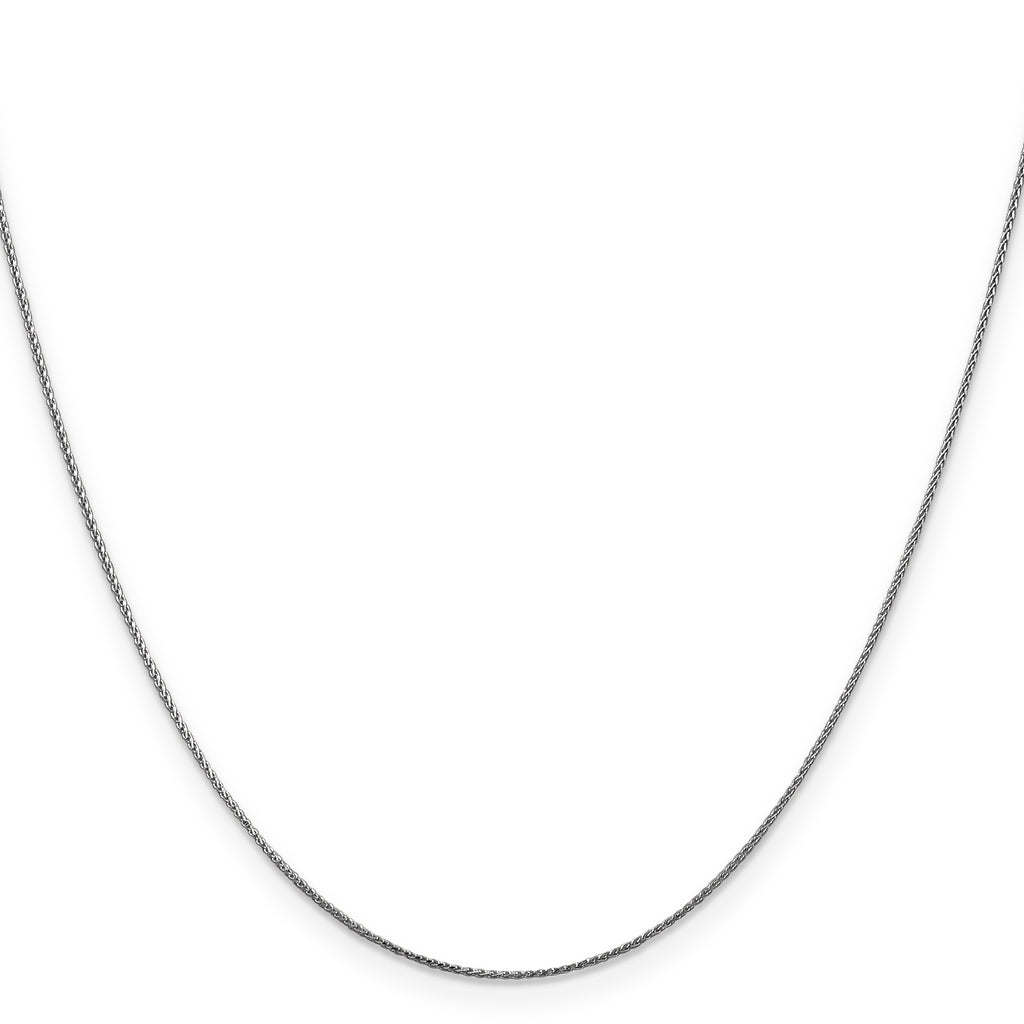 14K White Gold Solid Diamond-Cut Wheat Chain Necklace 0.65mm