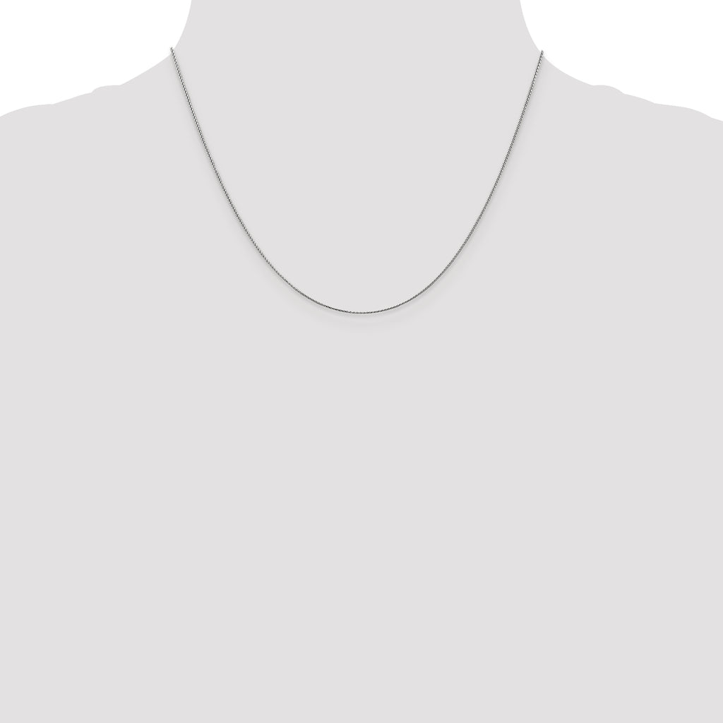 Diamond-Cut Spiga Chain Necklace in 14K White Gold, 0.65mm, 16–24 Inch - Sophia Jewelers