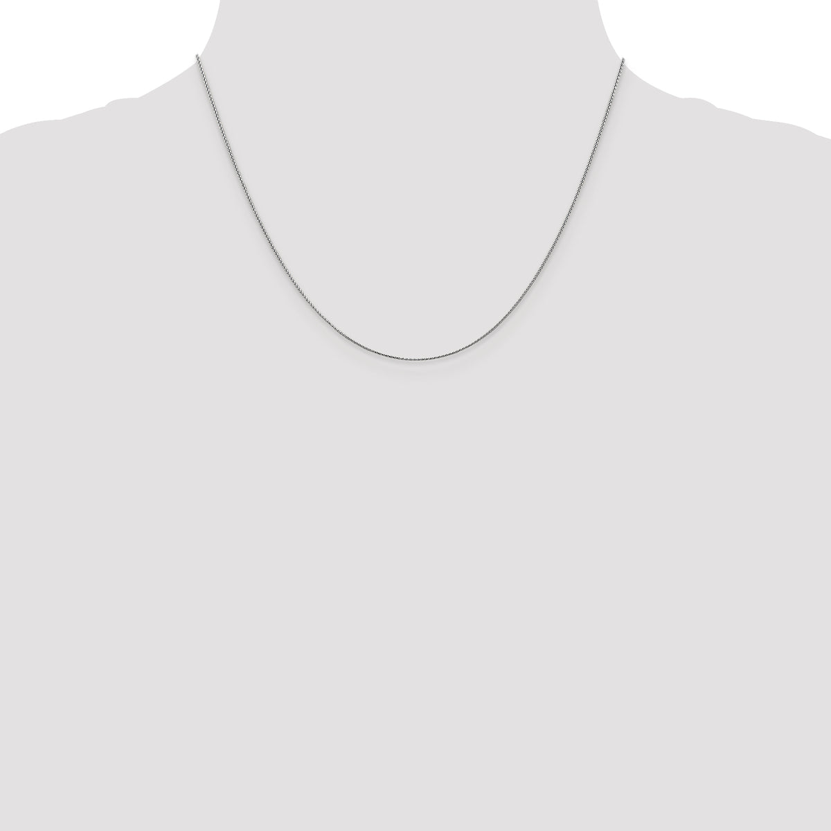 Diamond-Cut Spiga Chain Necklace in 14K White Gold, 0.65mm, 16–24 Inch - Sophia Jewelers