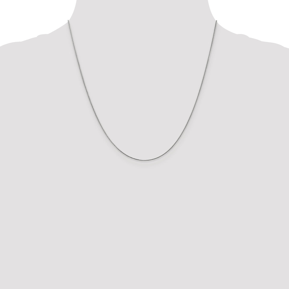 Diamond-Cut Spiga Chain Necklace in 14K White Gold, 0.65mm, 16–24 Inch - Sophia Jewelers