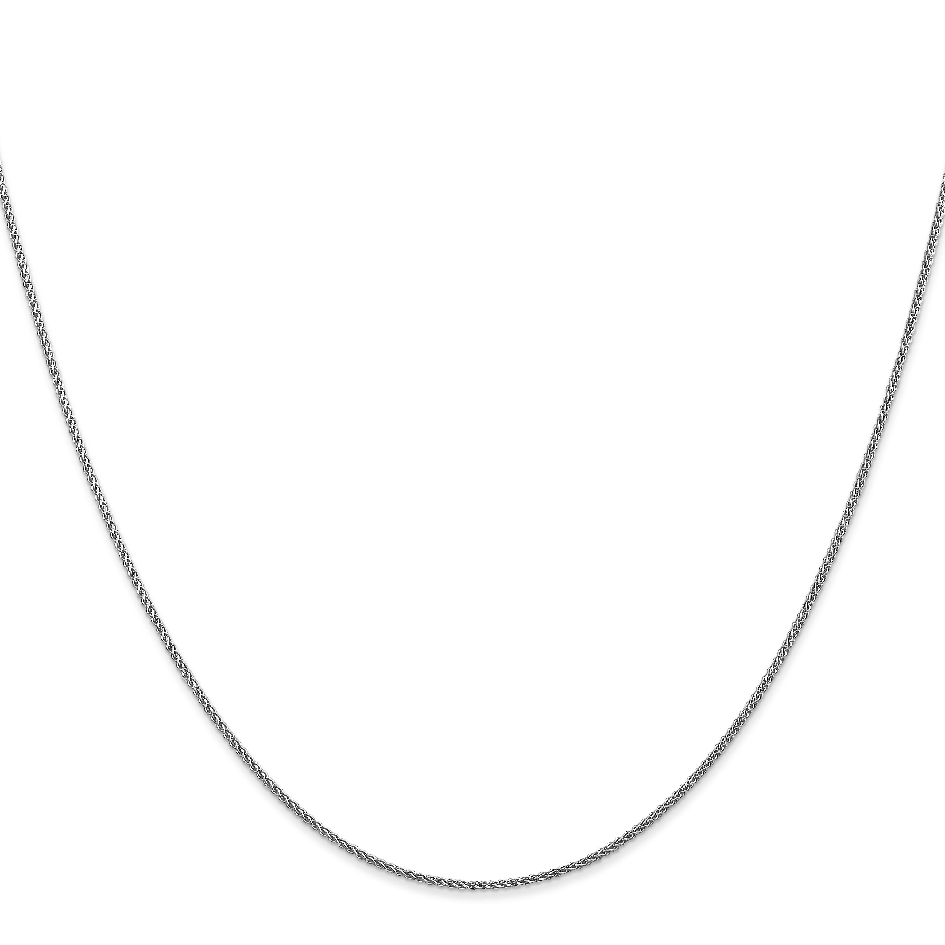 1.0mm 14K White Gold Spiga Wheat Chain - Sophia Jewelers