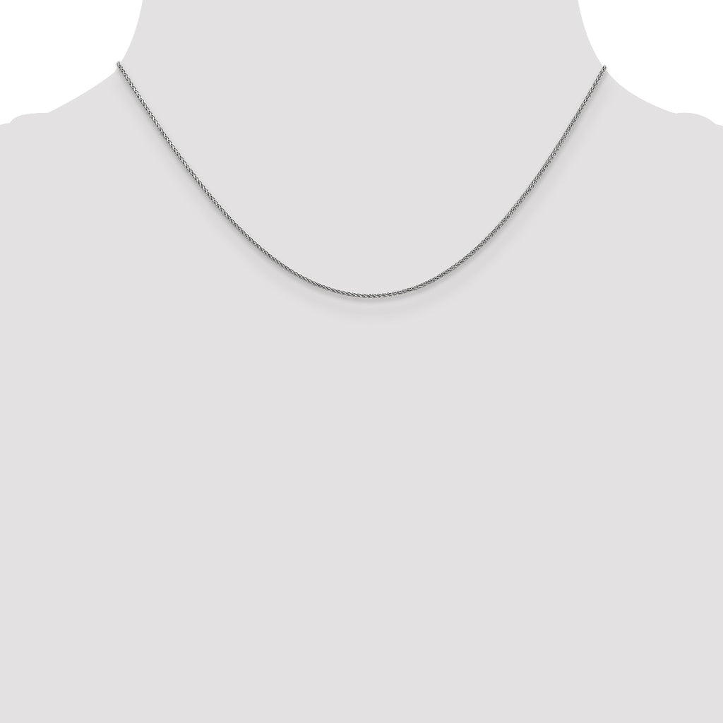 1.0mm 14K White Gold Spiga Wheat Chain - Sophia Jewelers