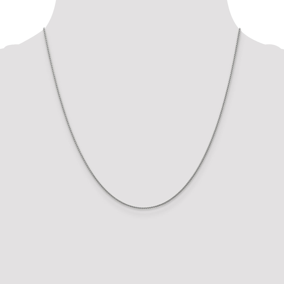 14K White Gold 1mm D/C Spiga Chain