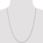 14K White Gold Solid Diamond-Cut Wheat Chain Necklace 1mm
