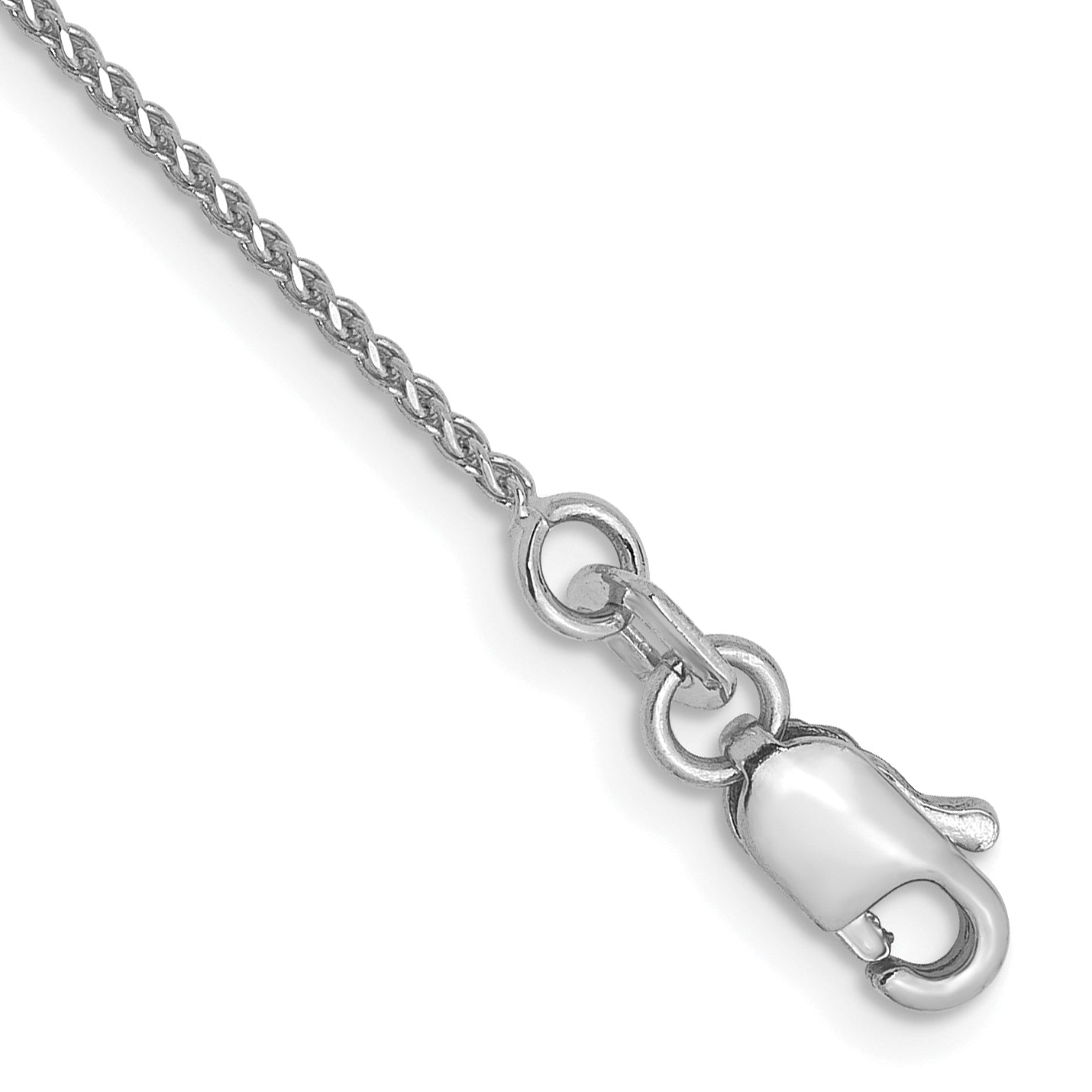 14K White Gold 1mm D/C Spiga Chain Anklet Main image
