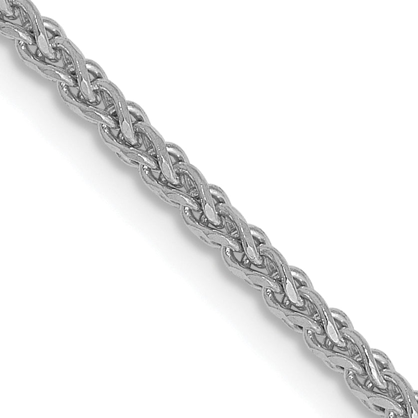 1.4mm 14K White Gold Spiga Wheat Chain - Sophia Jewelers