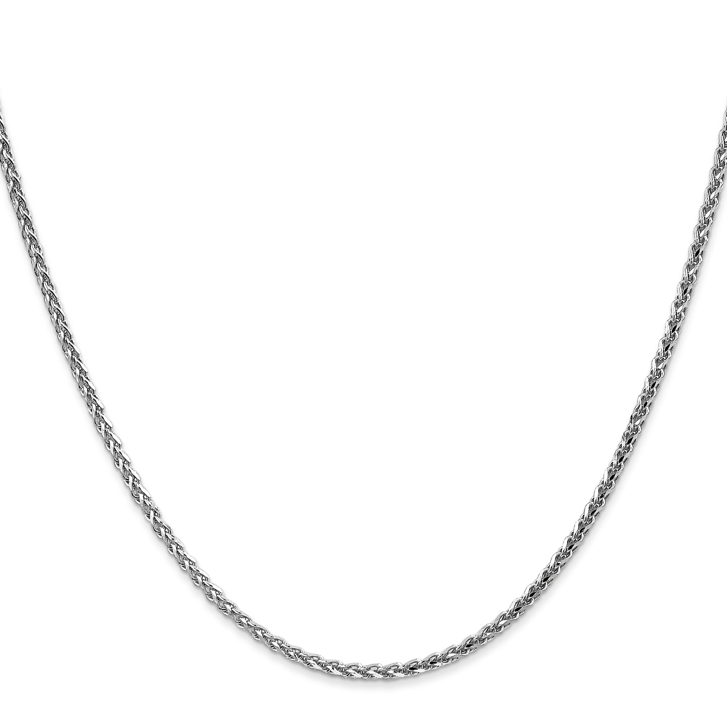 1.8mm 14K White Gold Spiga Wheat Chain - Sophia Jewelers