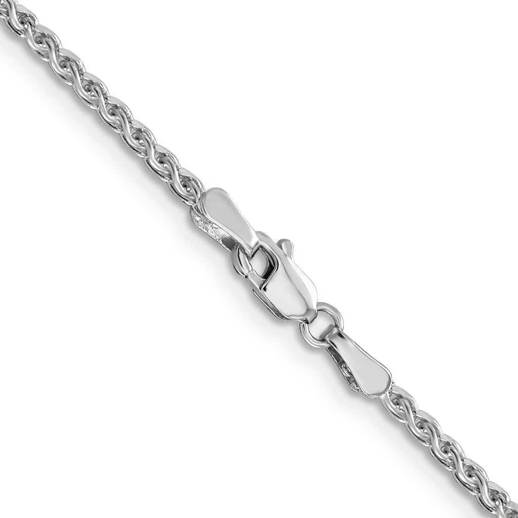 1.8mm 14K White Gold Spiga Wheat Chain - Sophia Jewelers