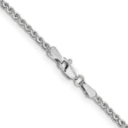 1.8mm 14K White Gold Spiga Wheat Chain - Sophia Jewelers