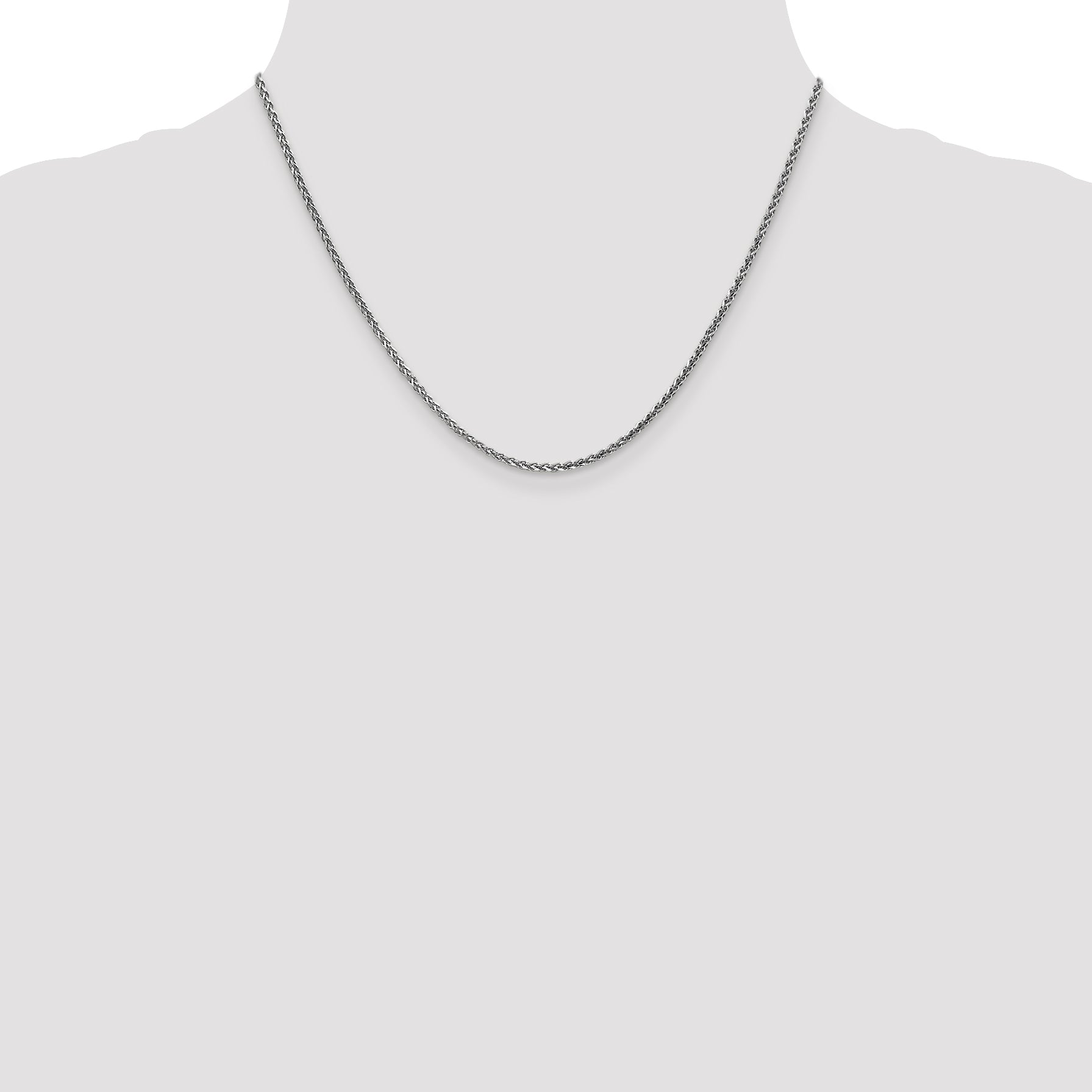 1.8mm 14K White Gold Spiga Wheat Chain - Sophia Jewelers