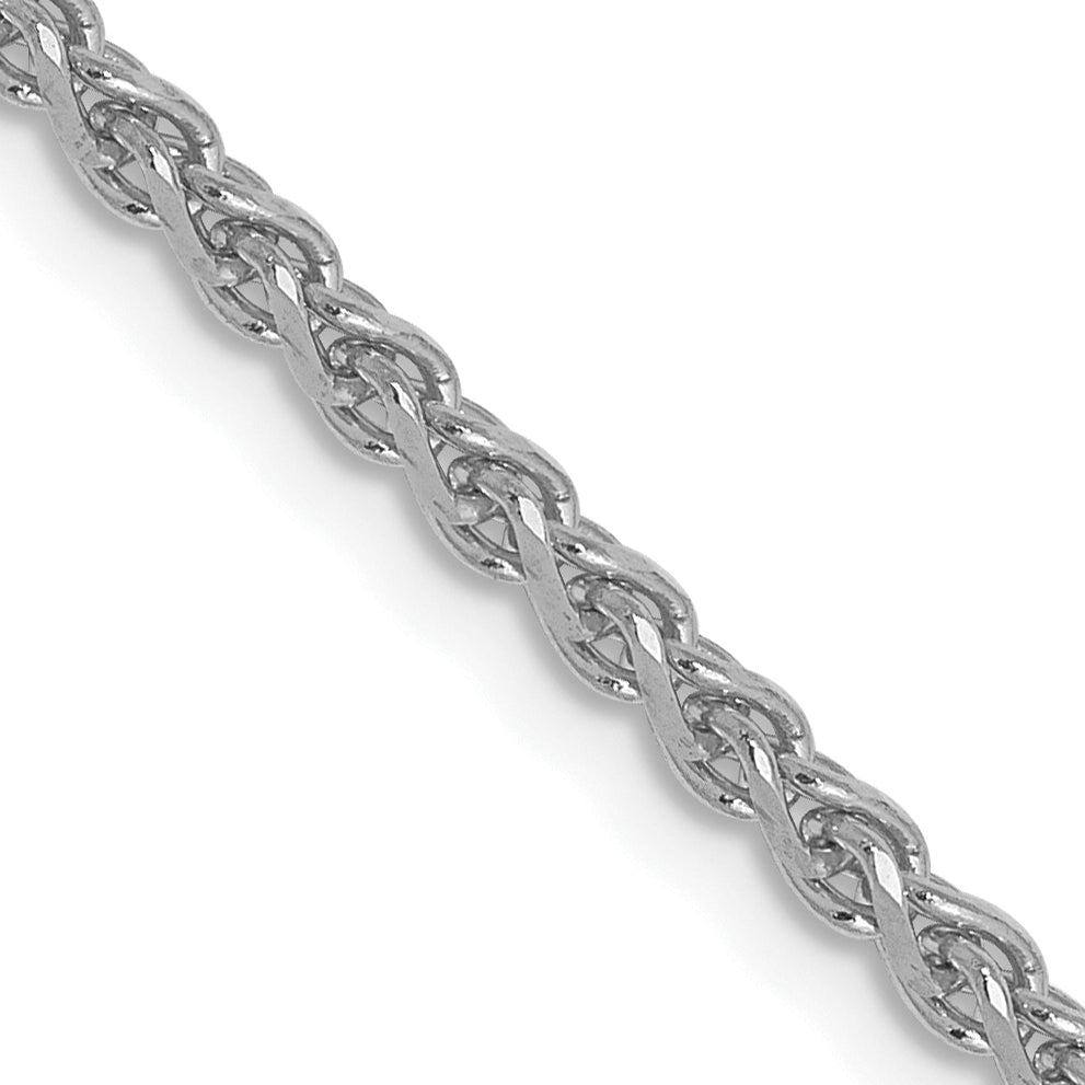 1.8mm 14K White Gold Spiga Wheat Chain - Sophia Jewelers