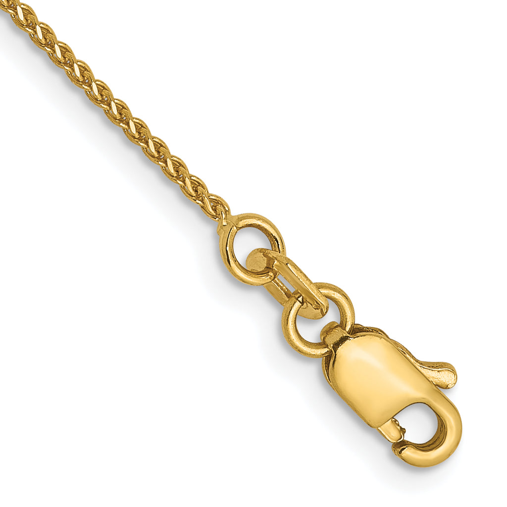 Diamond-Cut Spiga Chain in 14K Yellow Gold, Anklet to Necklace Lengths, 1mm - Sophia Jewelers