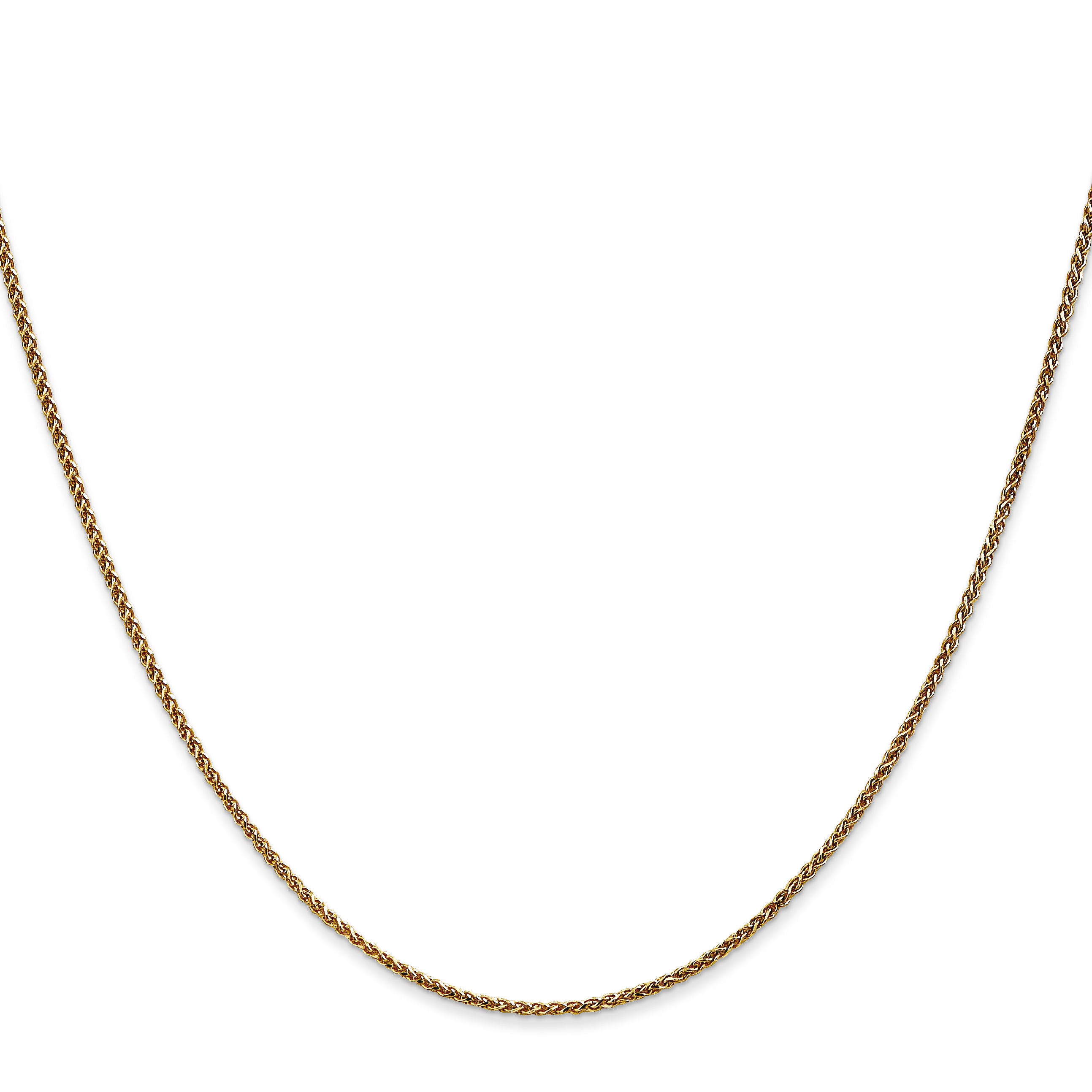 14K Yellow Gold Solid Diamond-Cut Wheat Chain Necklace 1.2mm Secondary image