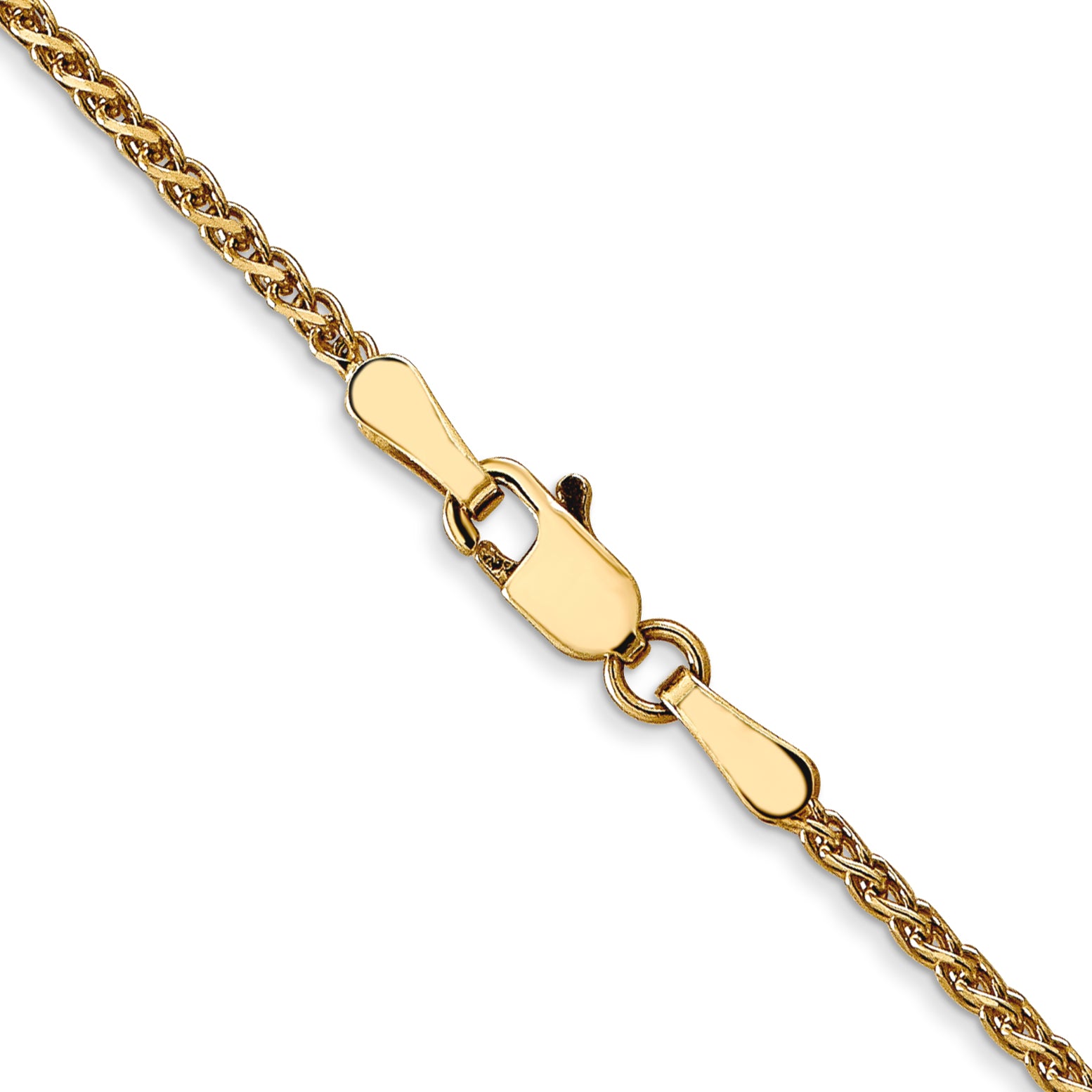 1.4mm 14K Yellow Gold Spiga Wheat Chain - Sophia Jewelers