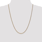 14K Yellow Gold Solid Diamond-Cut Wheat Chain Necklace 1.4mm