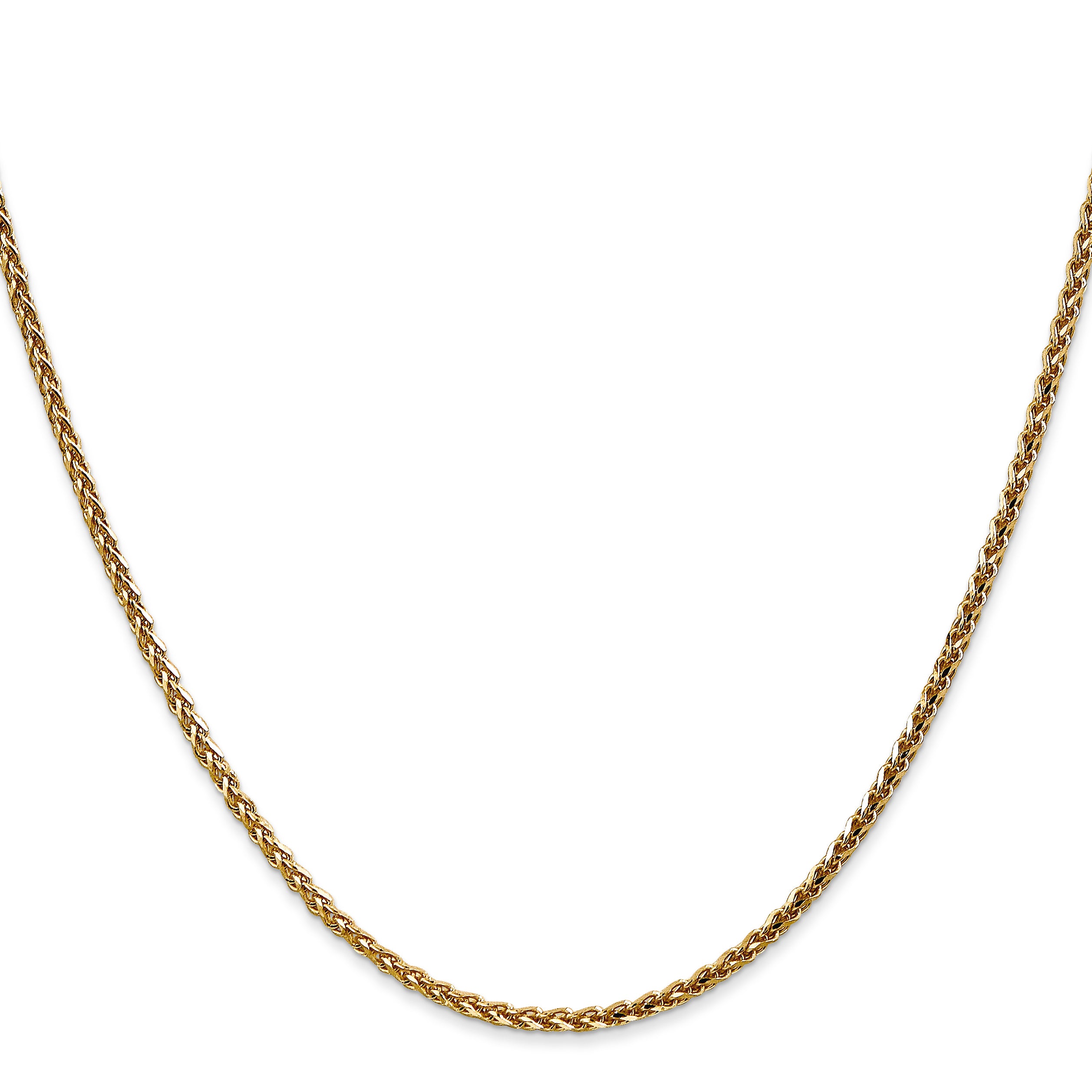 1.8mm 14K Yellow Gold Spiga Wheat Chain Secondary image
