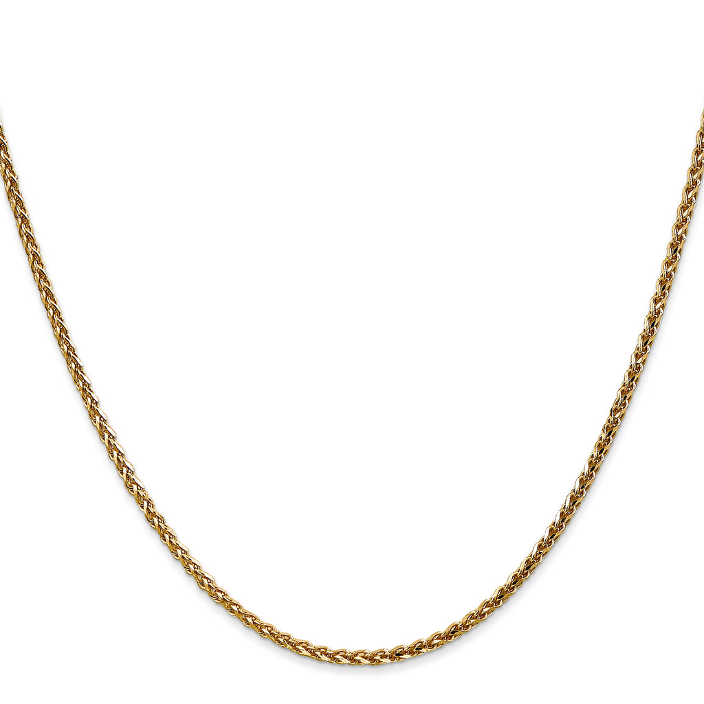 1.8mm 14K Yellow Gold Spiga Wheat Chain - Sophia Jewelers