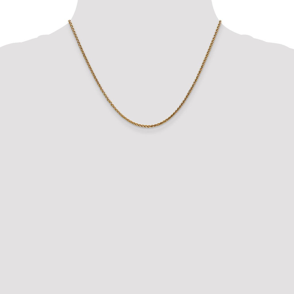 1.8mm 14K Yellow Gold Spiga Wheat Chain - Sophia Jewelers