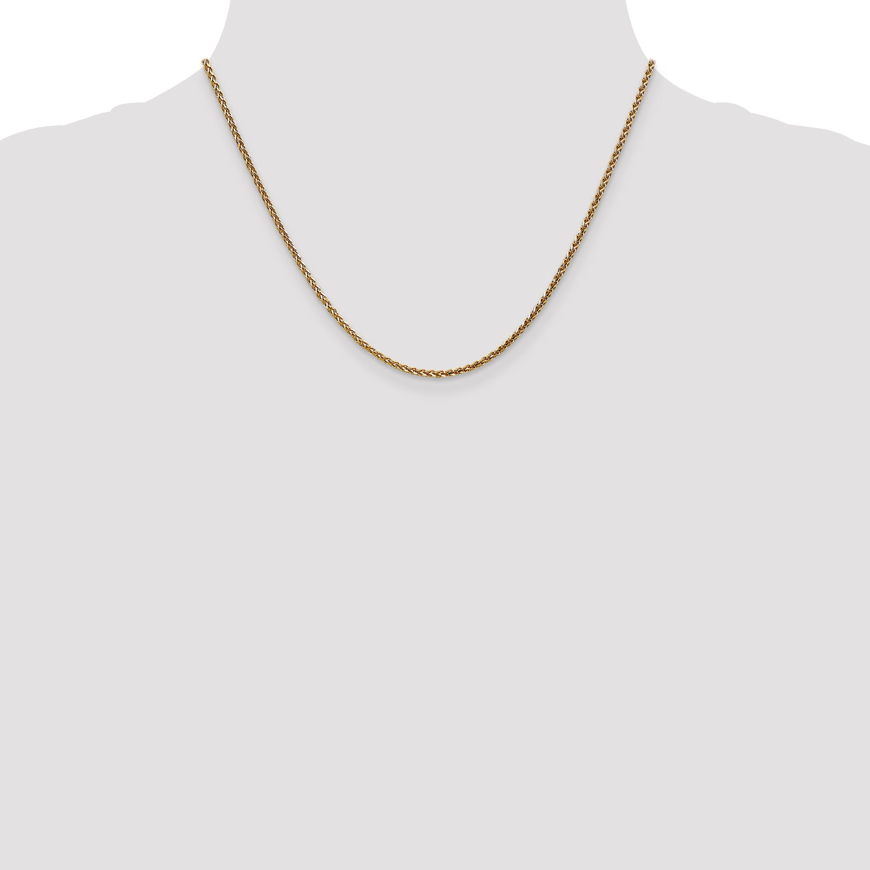 1.8mm 14K Yellow Gold Spiga Wheat Chain - Sophia Jewelers