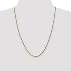 14K Yellow Gold Solid Diamond-Cut Wheat Chain Necklace 1.8mm