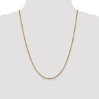 14K Yellow Gold Solid Diamond-Cut Box Chain Necklace 1.85mm