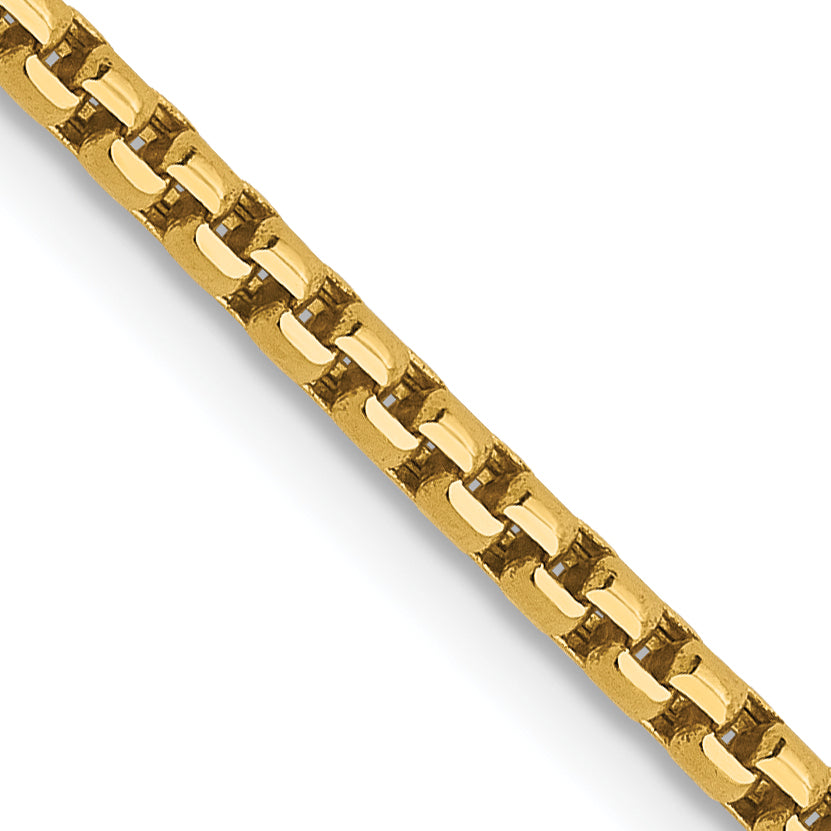 14K Yellow Gold Solid Diamond-Cut Box Chain Necklace 1.85mm Main image