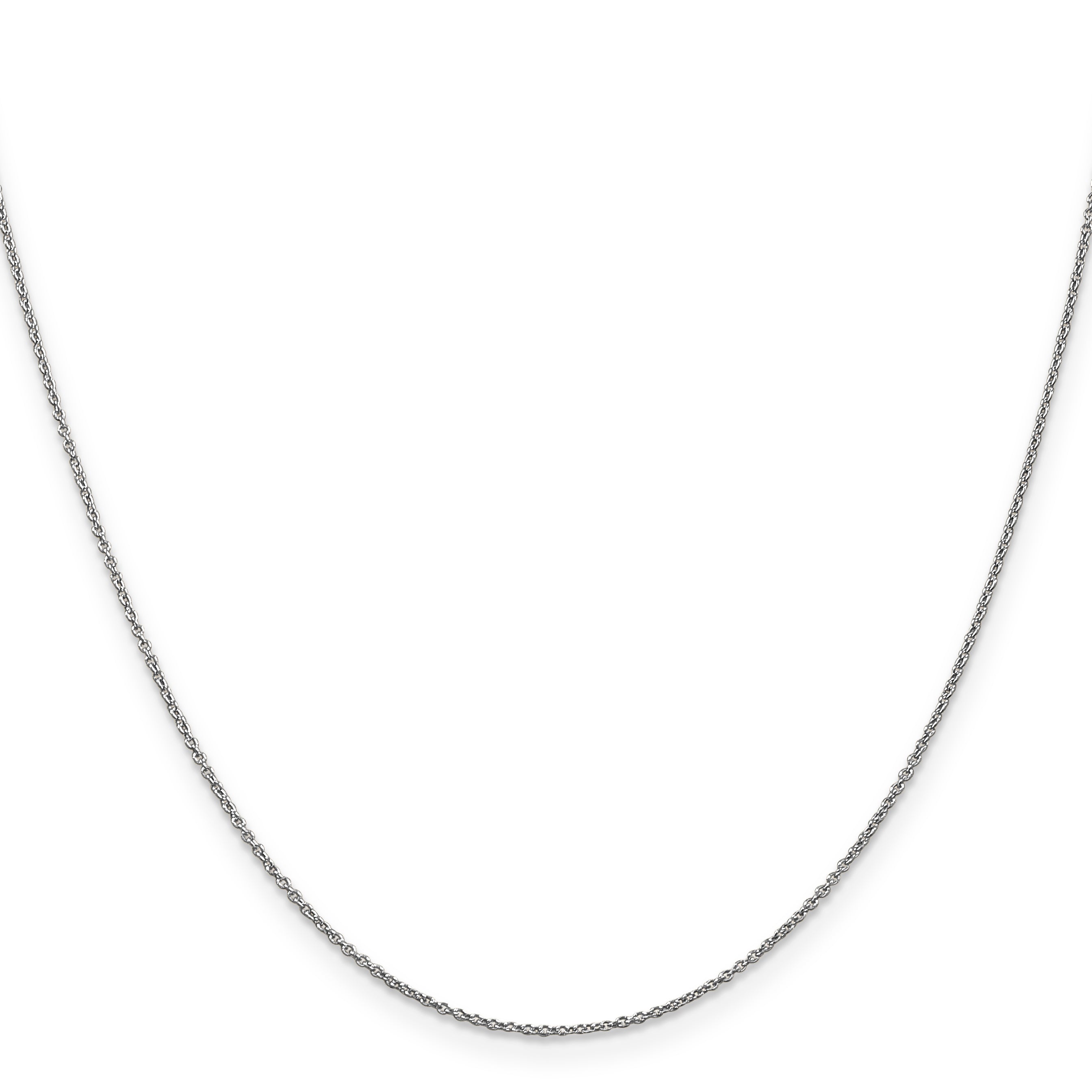 0.9mm 14K White Gold Round Cable Chain Secondary image