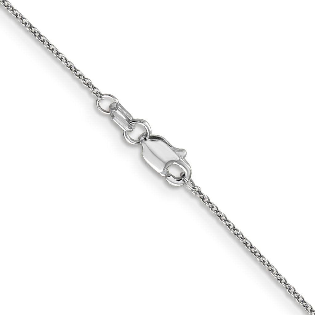 14K White Gold Solid Cable Chain Necklace 0.9mm