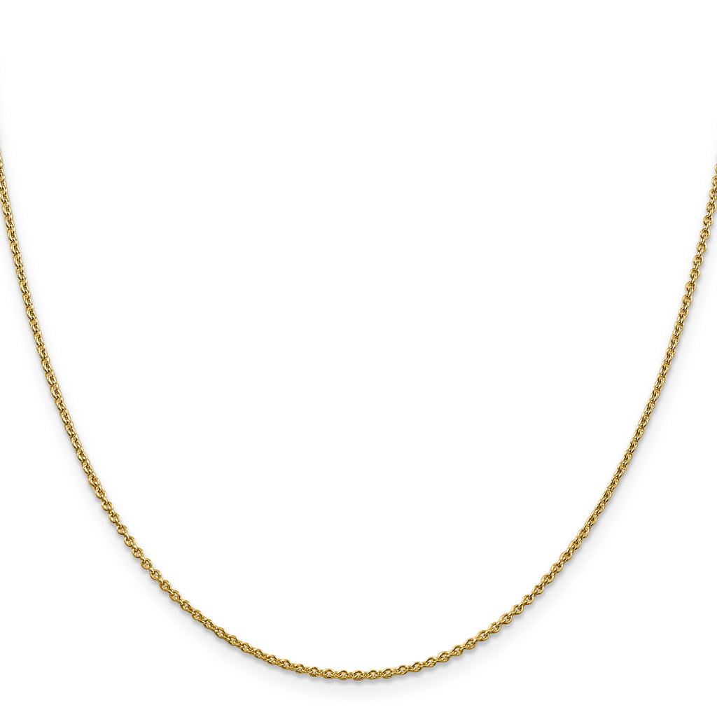 14K Yellow Gold Solid Cable Chain Necklace 1.8mm