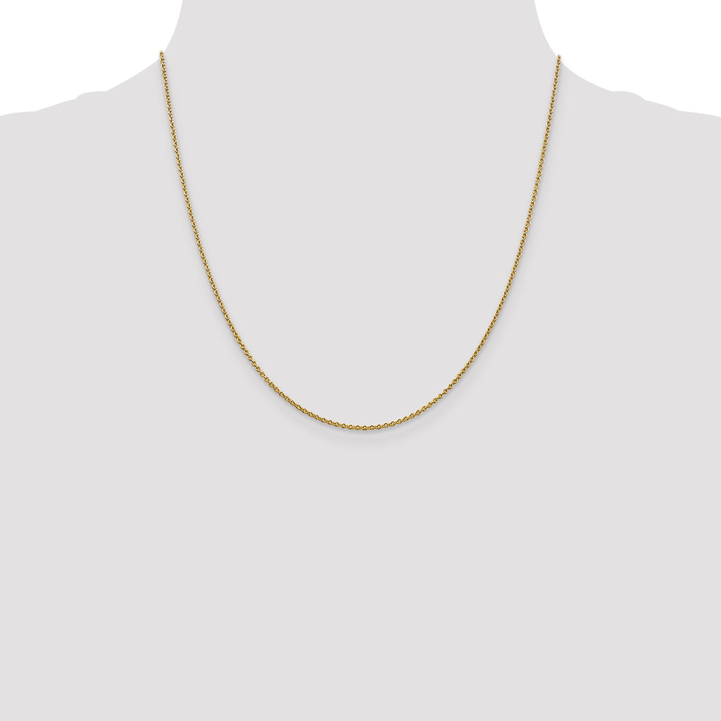 14K Yellow Gold Solid Cable Chain Necklace 1.8mm
