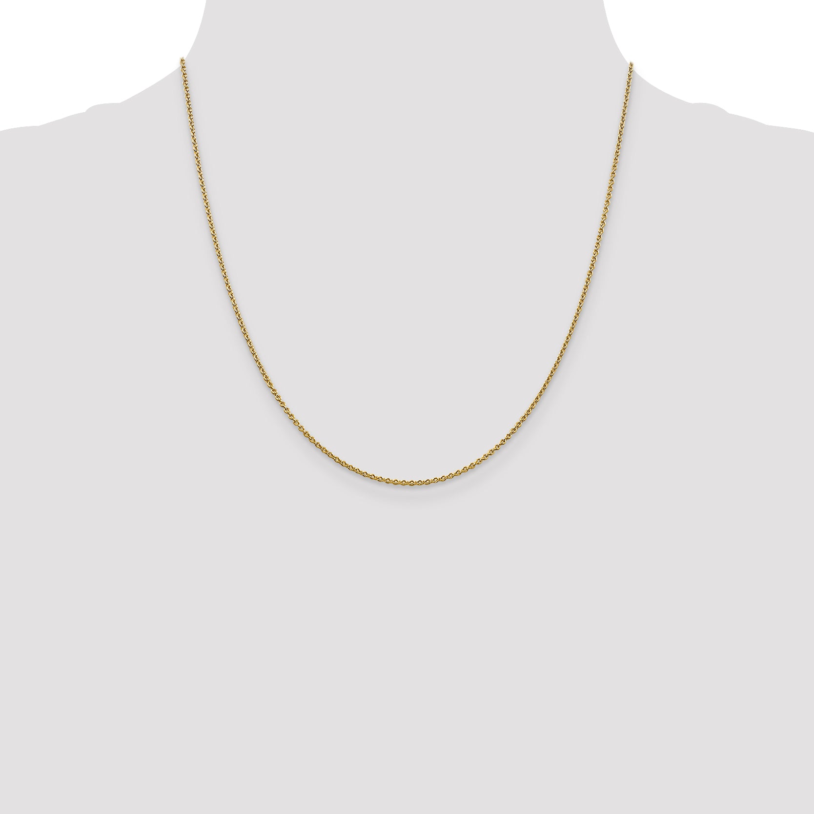 14K Yellow Gold Solid Cable Chain Necklace 1.8mm