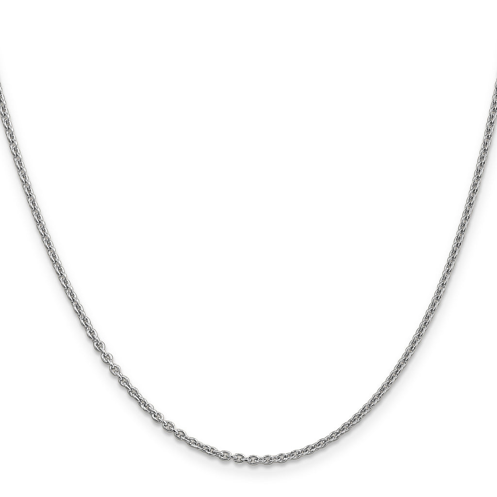 14K White Gold Solid Cable Chain Necklace 1.8mm