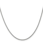 14K White Gold Solid Cable Chain Necklace 1.8mm