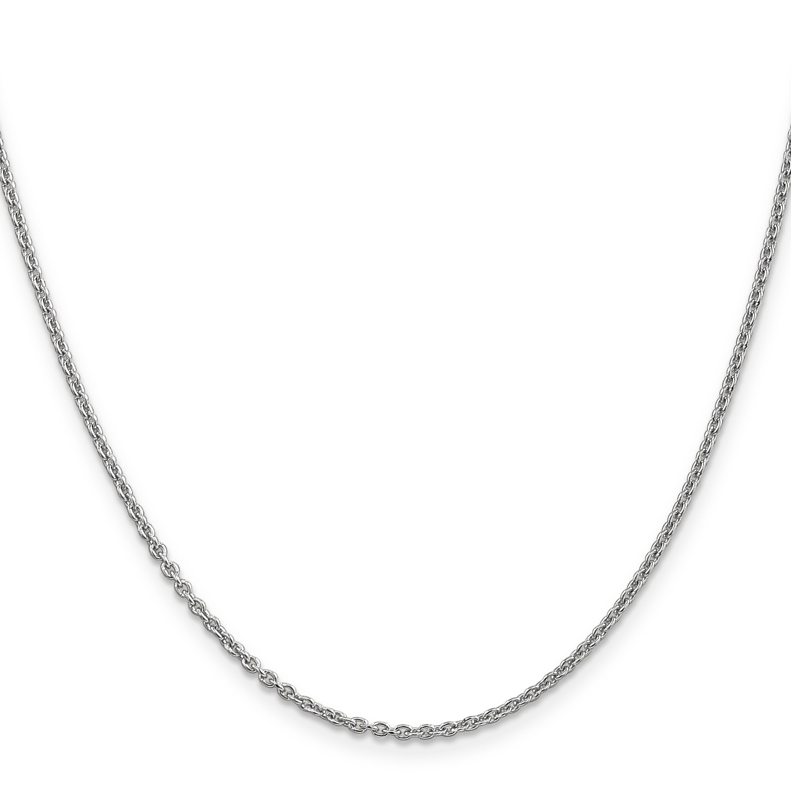 14K White Gold Solid Cable Chain Necklace 1.8mm