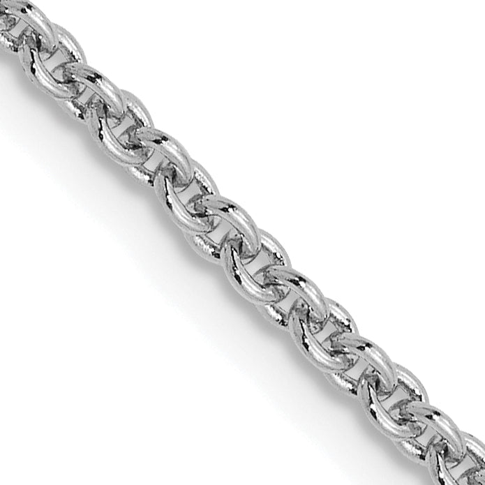 14K White Gold Solid Cable Chain Necklace 1.8mm