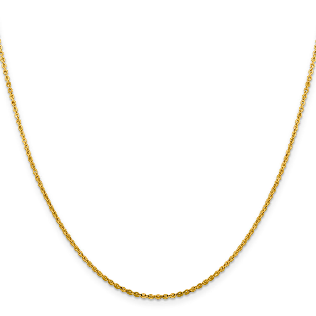 14K Yellow Gold Solid Cable Chain Necklace 1.95mm