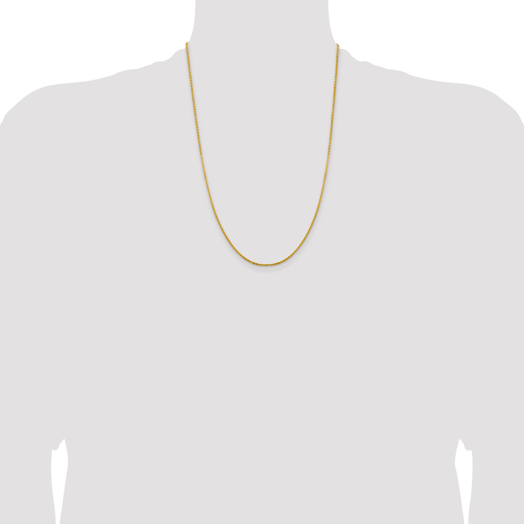 14K Yellow Gold Solid Cable Chain Necklace 1.95mm