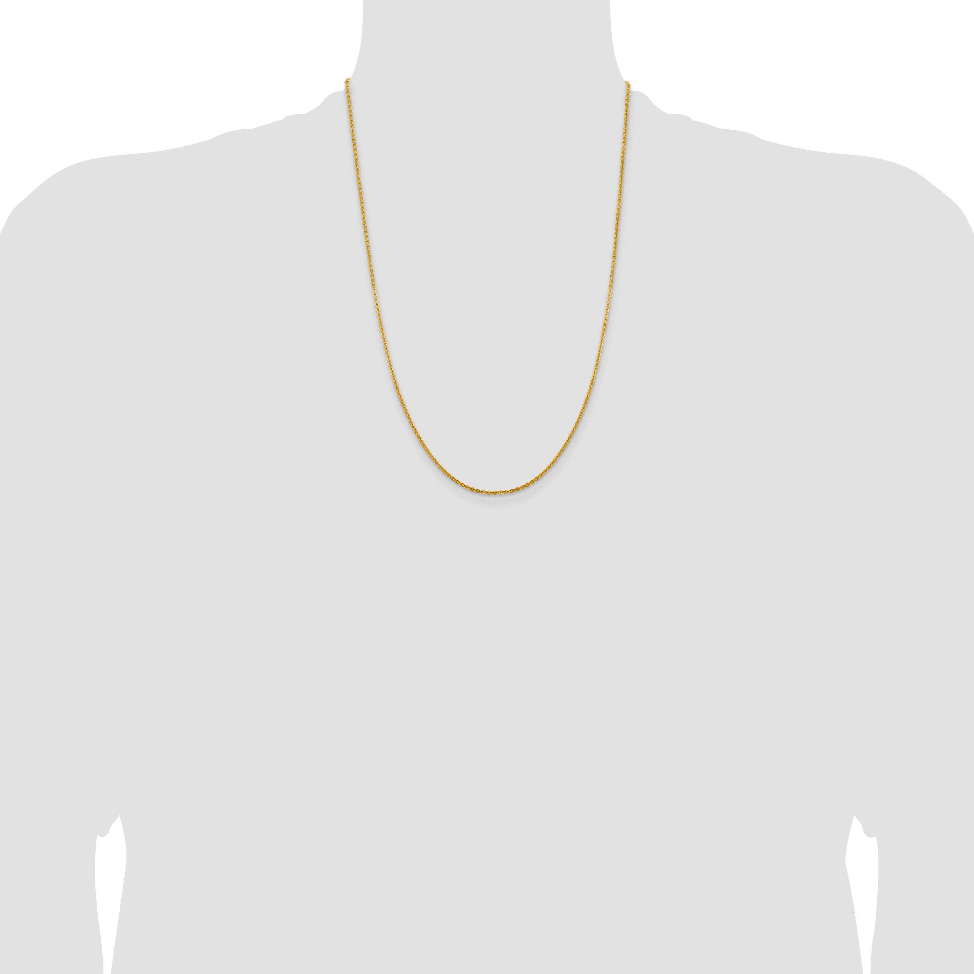14K Yellow Gold Solid Cable Chain Necklace 1.95mm