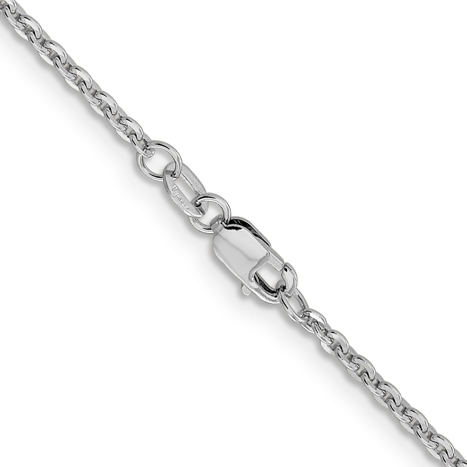 14K White Gold Solid Cable Chain Necklace 1.95mm