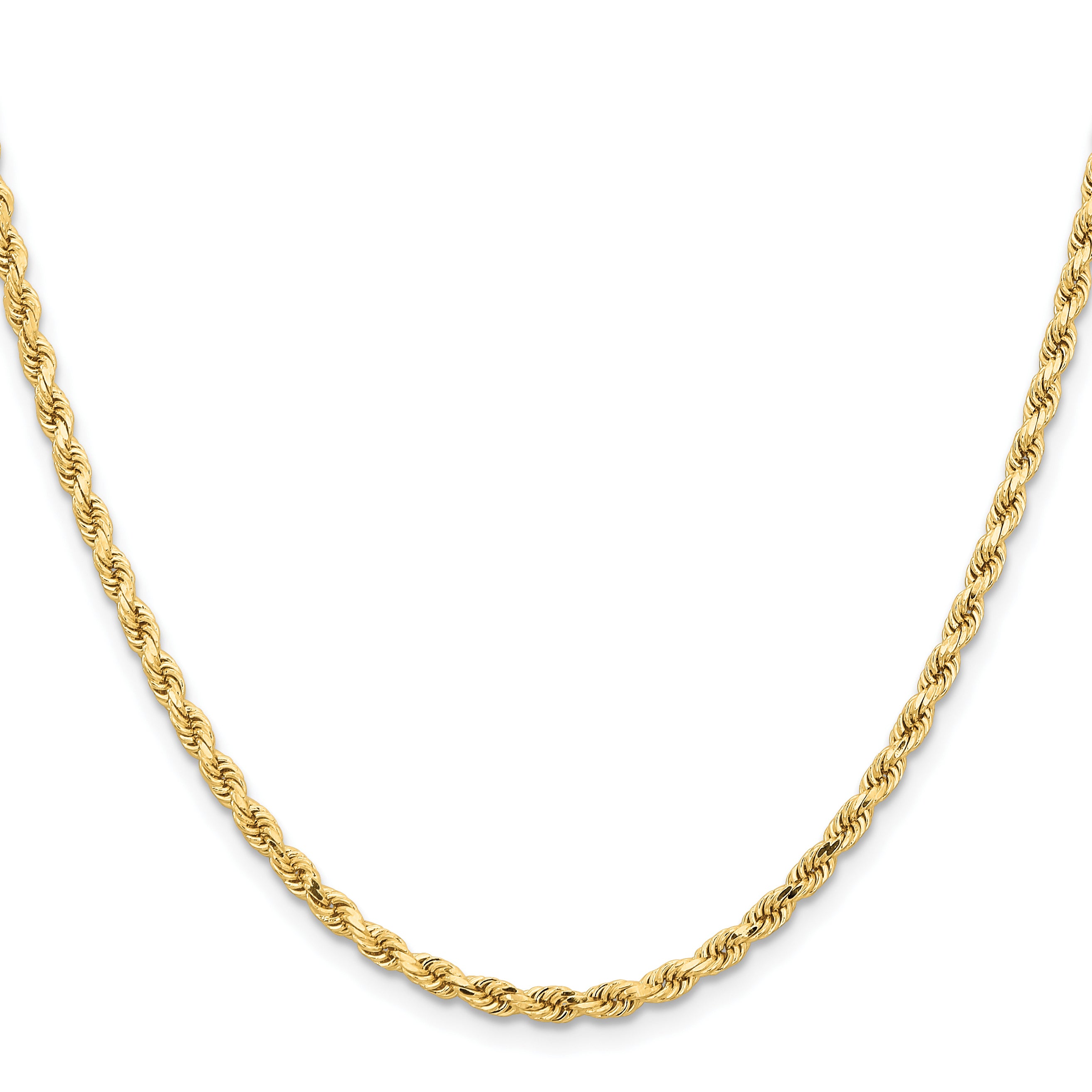14K Yellow Gold Diamond-Cut Rope Chain Necklace 3.25mm