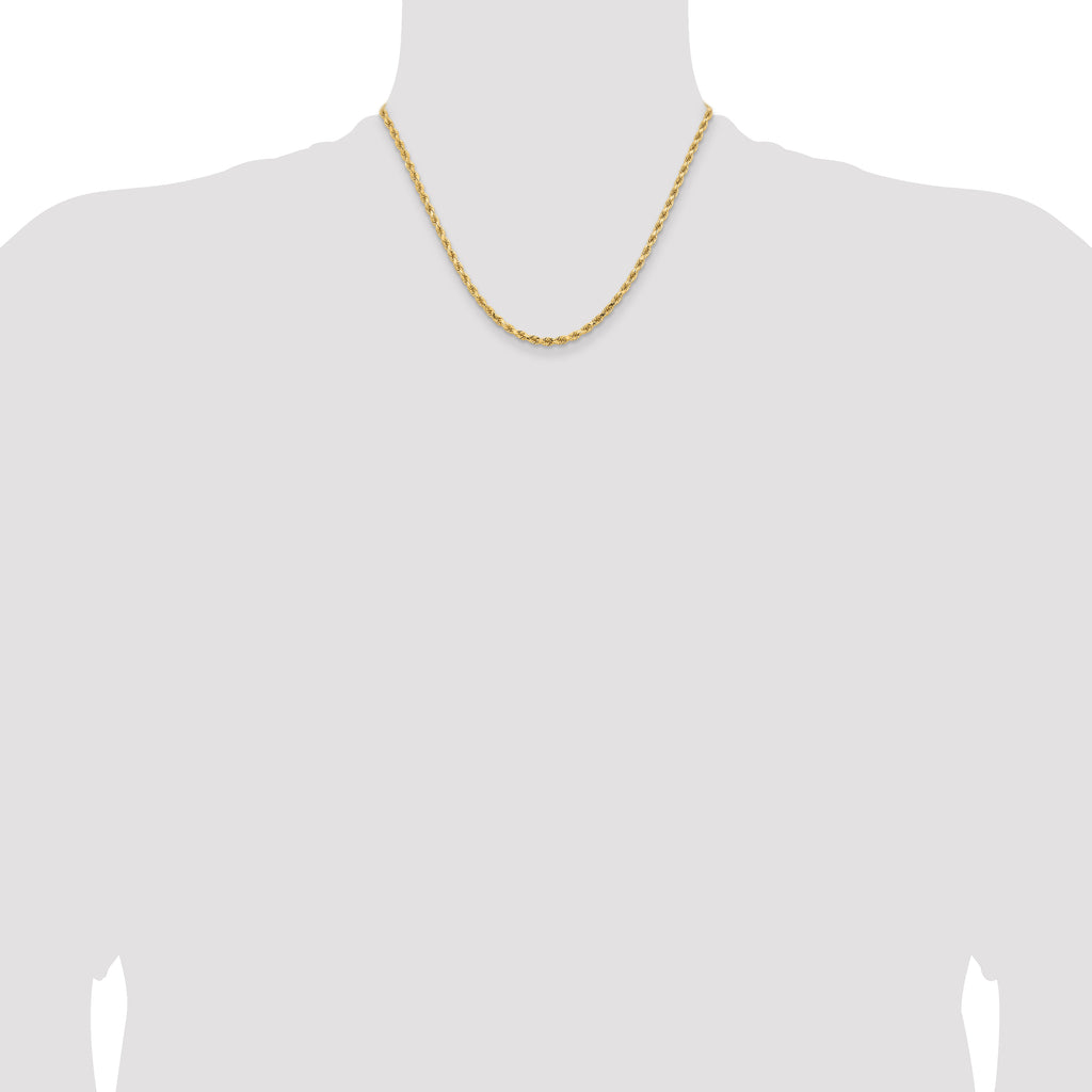 3.25mm 14K Yellow Gold Diamond-Cut Rope Chain - Sophia Jewelers