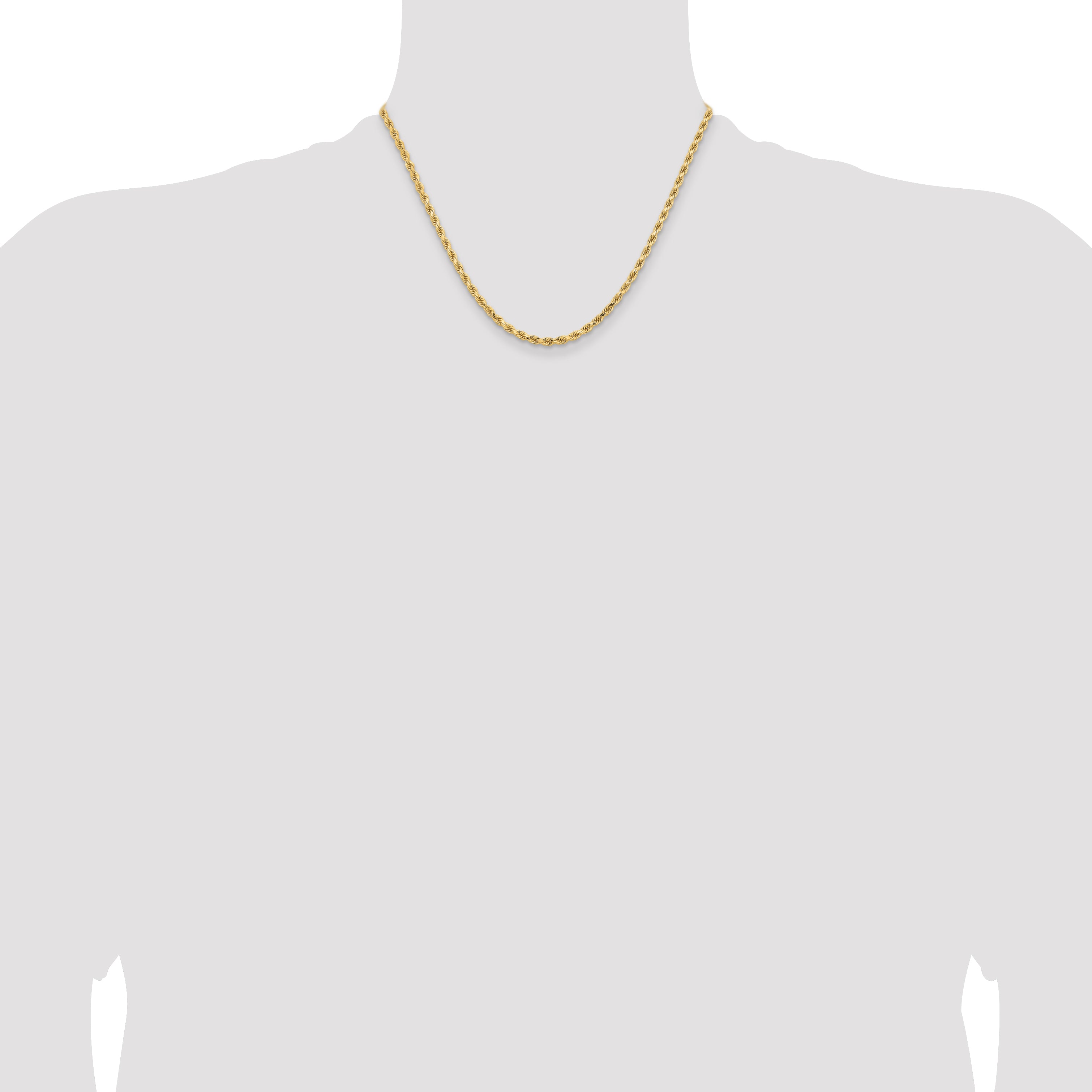 3.25mm 14K Yellow Gold Diamond-Cut Rope Chain - Sophia Jewelers