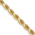 14K Yellow Gold Diamond-Cut Rope Chain Necklace 3.25mm