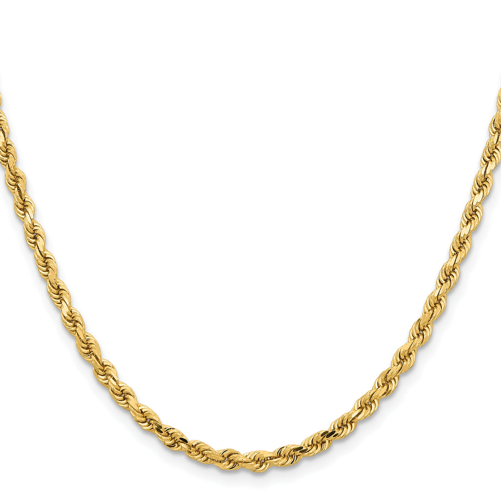 14K Yellow Gold Diamond-Cut Rope Chain Necklace 3.75mm