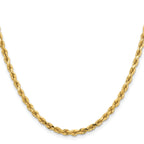 14K Yellow Gold Diamond-Cut Rope Chain Necklace 3.75mm